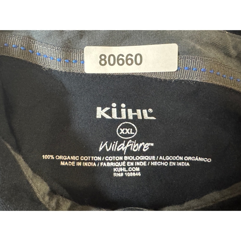 Kuhl Wildfibre Mens XXL Black Organic Cotton Short Sleeve Polo Shirt 7242 - Picture 5 of 7